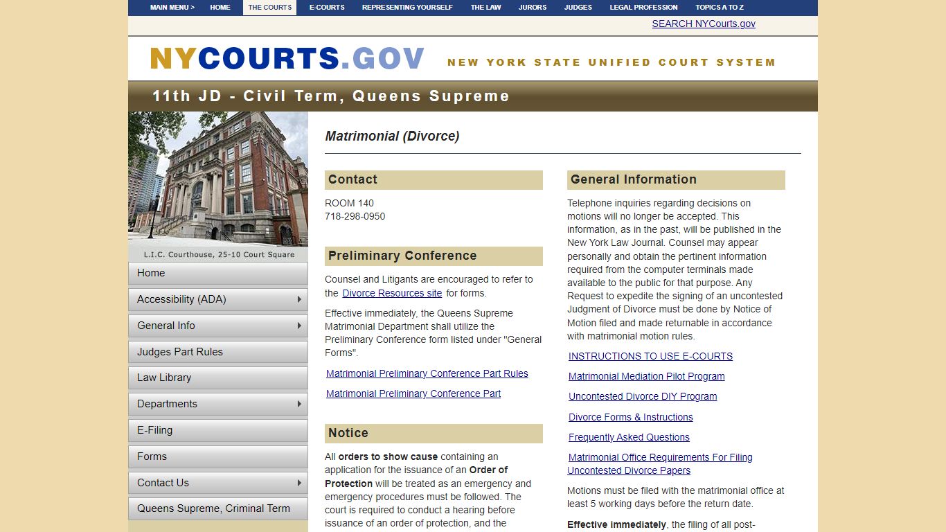 Matrimonial (Divorce) | NYCOURTS.GOV - Judiciary of New York